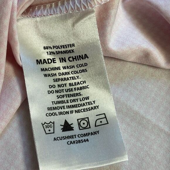 FootJoy Heather Lisle Houndstooth Self Collar Golf Polo Pink Azalea / White medi - Picture 5 of 10